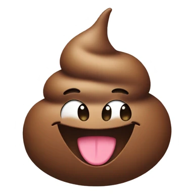 poop with a laughing face and blush sticker
