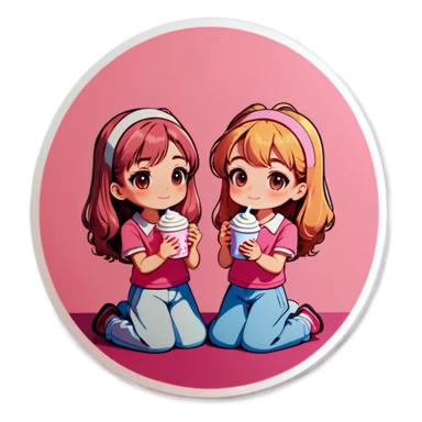 Aesthetic morning girls pink sticker