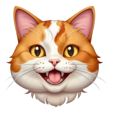 Cat with mouth open eye roll sticker