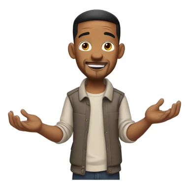the meme where will smith shows two hands. sticker