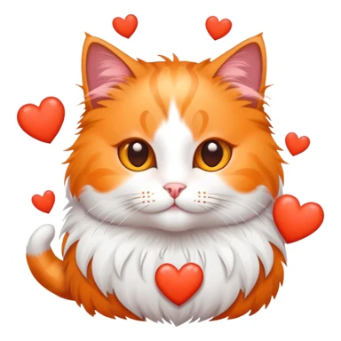 Cat with hearts around it  sticker