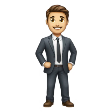 Business man brun avec un pouce en l'air face caméra sticker