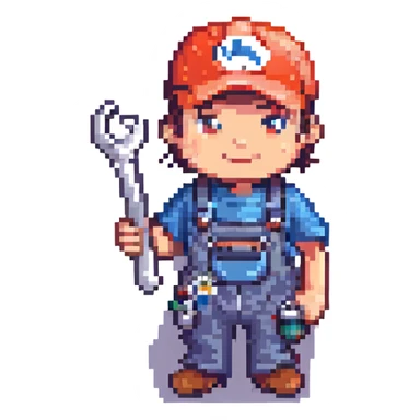 pricing emoji for plumbers, blue color, includes a wrench or pipe sticker