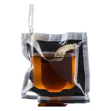 tea bag steeping in hot water sticker