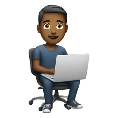 a man to coding with laptop sticker