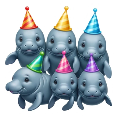 Manatees birthday sticker