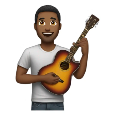 guy sell guitar to other sticker