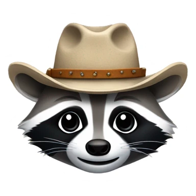 Raccoon in a cowboy hat sticker