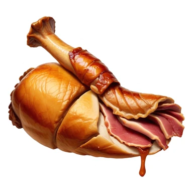 Biting a turkey leg sticker