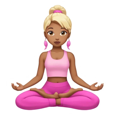 black girl with blonde hair pink yoga aesthetic sticker