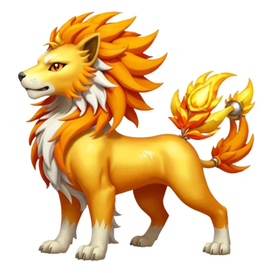 Pyroar-Solgaleo-Fakémon-hybrid-creature (full body)  sticker