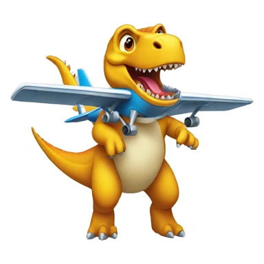 dinosaur controlling aircrafts sticker