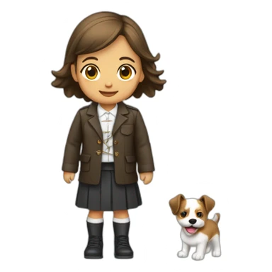 Niña paseando perro pastor alemán sticker