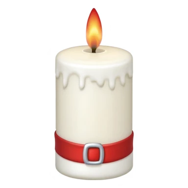 white candle with a Santa hat sticker