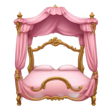 pink fancy rococo bed sticker
