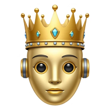 robot wearing a crown sticker