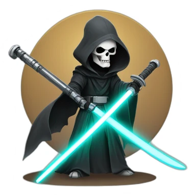 Jedi grim reaper with a scythe lightsaber sticker