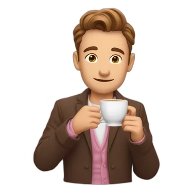 vasek mlejnsky sipping tea with pinky finger up sticker
