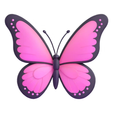 Light pink butterfly with glitter effect sticker