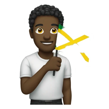 Jamaican man holding a flag  sticker
