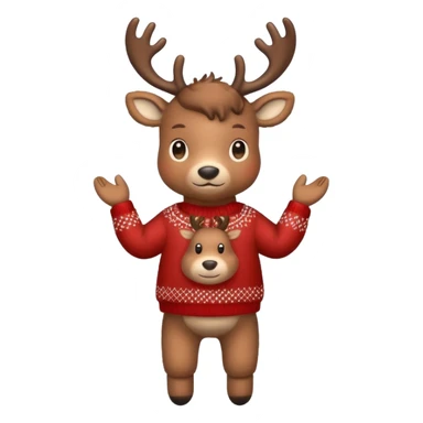 reindeer baby  cute, full body , in a christmas sweater sticker