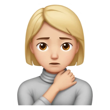 Crossed arms on neck with irritated face sticker