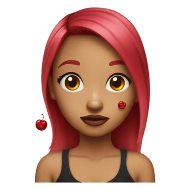 a girl with a cherry tattoo  sticker