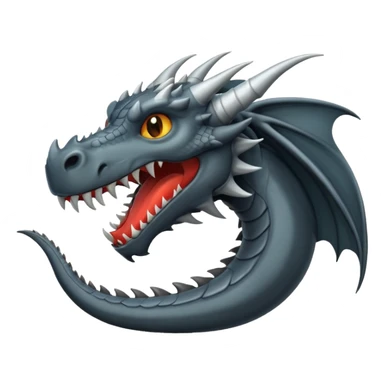 iOS style emoji, minimal dragon fang, dark fantasy object sticker