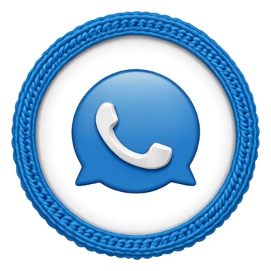 badge bleu avec un juste a l'intérieur comme le badge whatsapp sticker