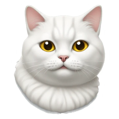 Chilling white plump British cat sticker