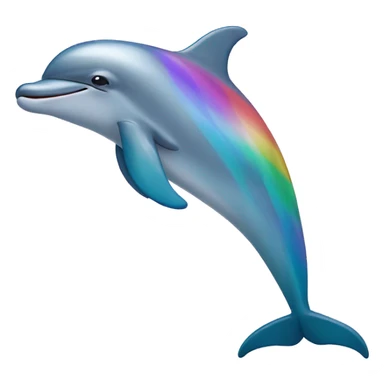 dolphin with rainbow skin sticker