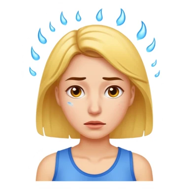 woman feeling very hot, sweating sticker