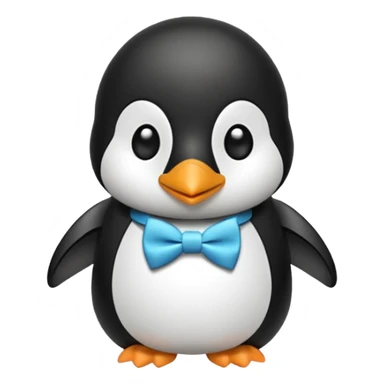 Penguin wear cute bow tie sticker