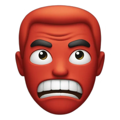 Furious red man sticker