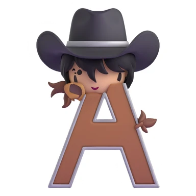 BLK letters in western cowboy font with silver outline sticker