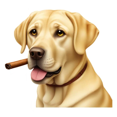 Yellow lab smoking a cigar sticker
