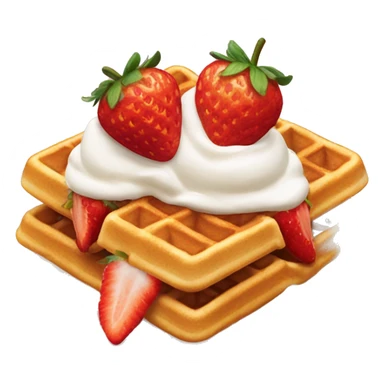 Waffle with strawberries and cream sticker