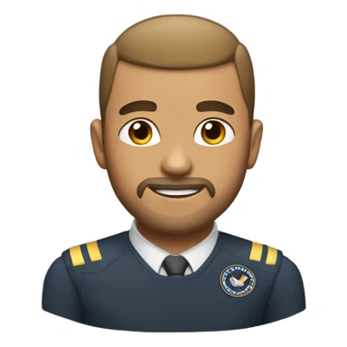 Pilot with buzz cut and a stable beard sticker