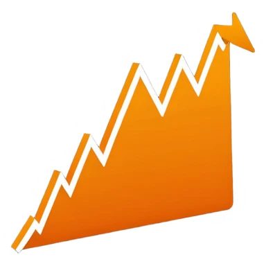 orange and white line chart emoji style downward trend sticker