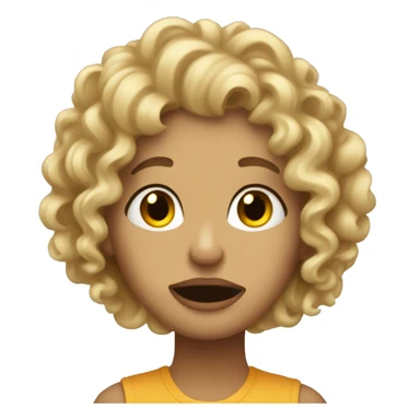 curly hearted dirty blonde saying idk sticker