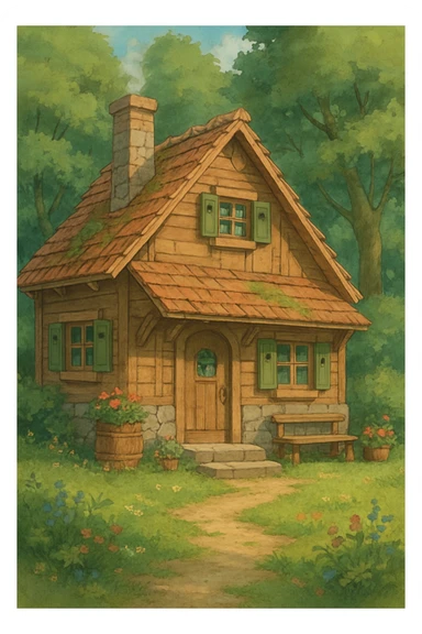 cozy cabin house sticker
