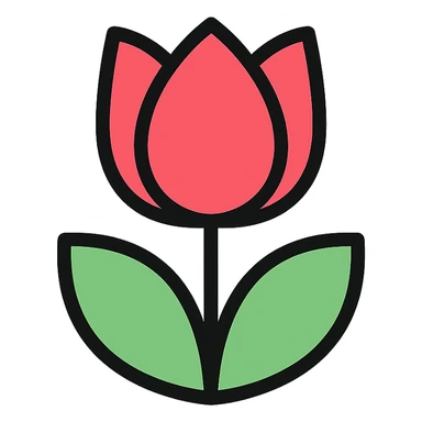 colored tulip icon sticker
