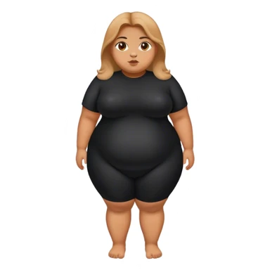 obese girl in all black clothing sticker