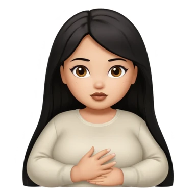 fat brown pretty bratz girl with black straight hair and white full sleeve sticker