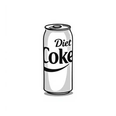 hand drawn doodle style diet coke can sticker