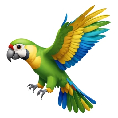 Flying parrot with a front view sticker