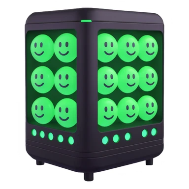 3D emoji style server, futuristic design with green lights sticker