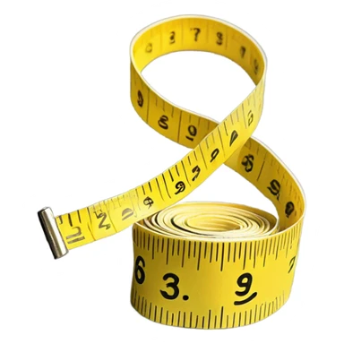 Generate a sticker in the form of a sewing tape, which is measured in yellow sticker