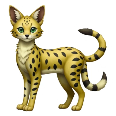 Epic complex detailed dark-hunter-green dark-brown beige realistic aesthetic-scenic-Fakémon-Sprigatito-Floragato-Meowscarada-Trico-Sergal-Serval-Vernid-creature (full body) sticker