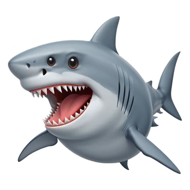 shark with tounge out and hands in a swimming motion sticker